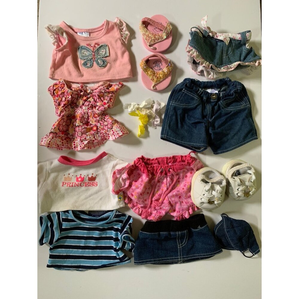 Build a Bear Lot of 4 Outfits and Accessories * Stain on Princess Shirt